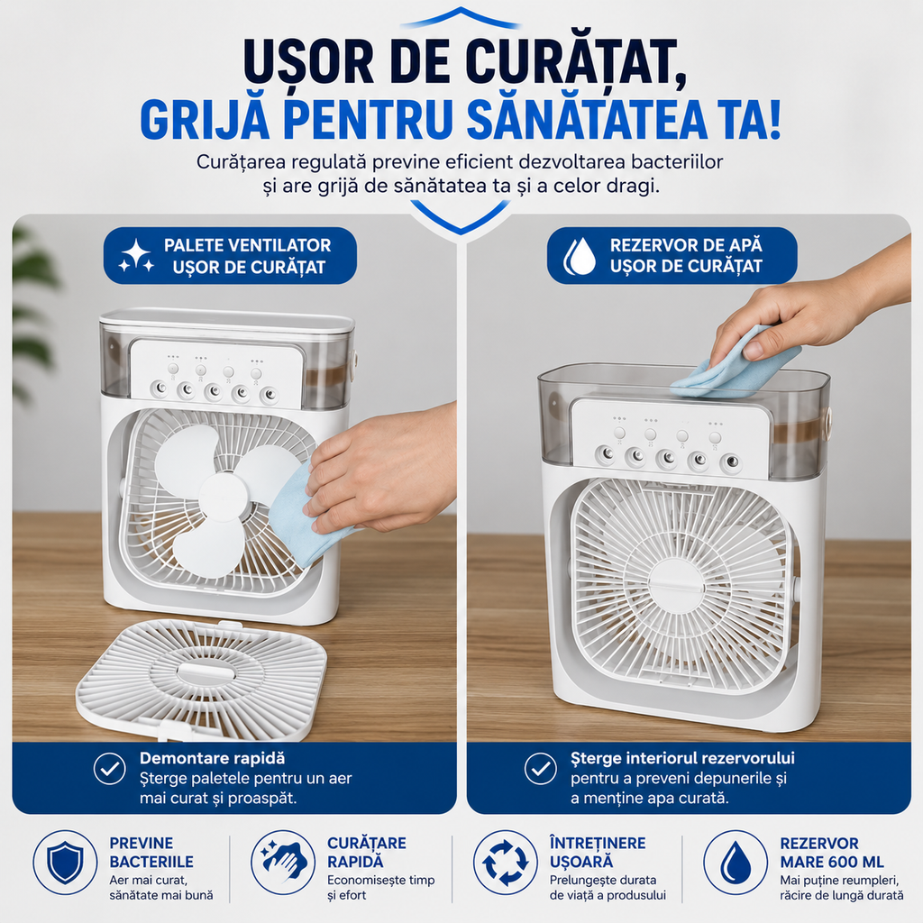 ❄️ PolarFresh™ – Mini Climatizator Portabil 3 în 1