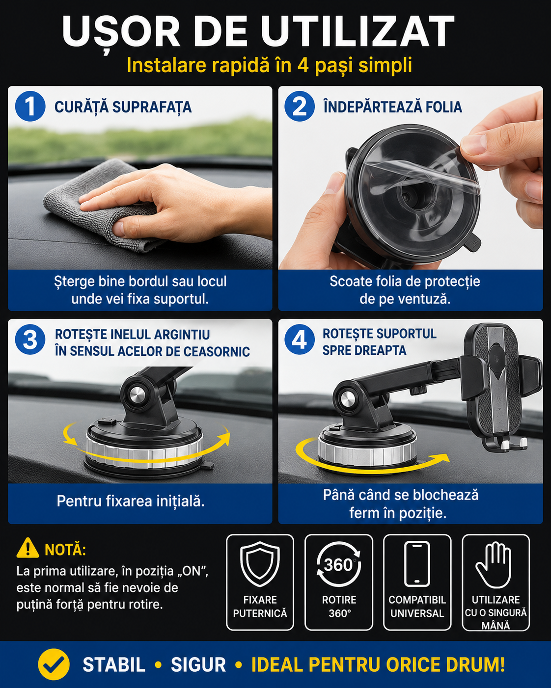 🚗 Suport Auto Universal 360°