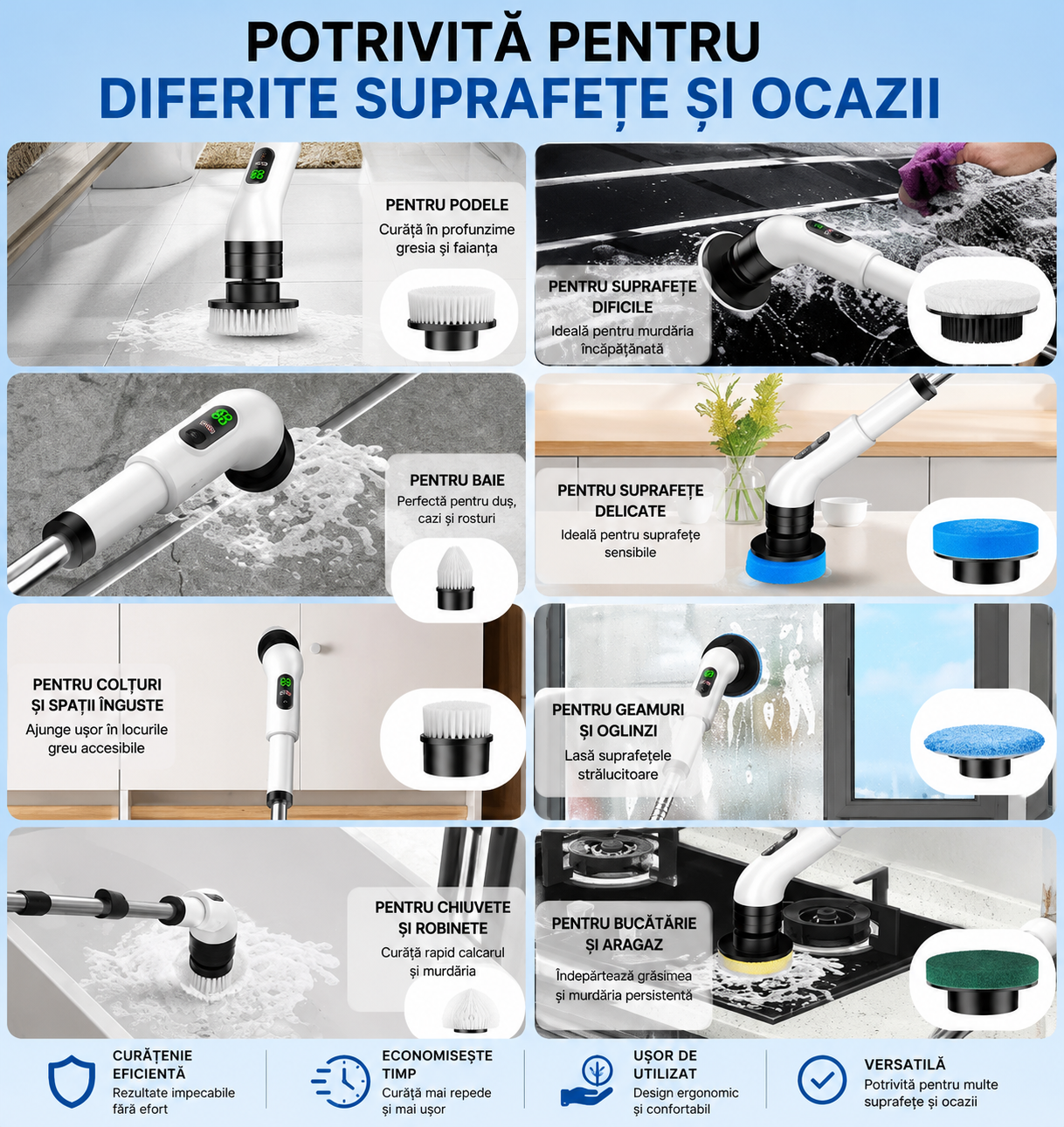 ✨ Perie Electrică de Curățare 360° – Curățenie fără Efort ✨