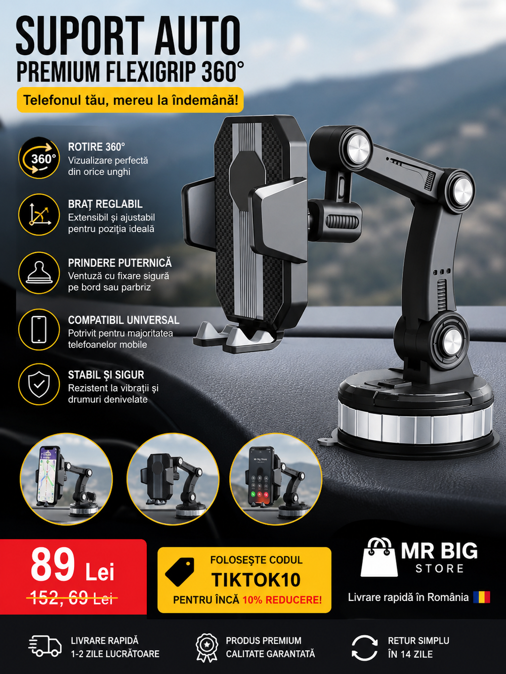 🚗 Suport Auto Universal 360°